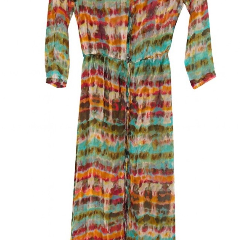 Colorful Long Sleeve Maxi Dress